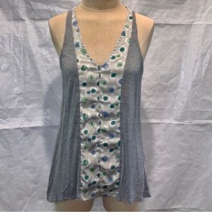 EUC Porridge V-Neck Tank, Mixed Materials, from Anthropologie Size Large